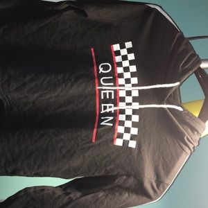 black hoodie crop top